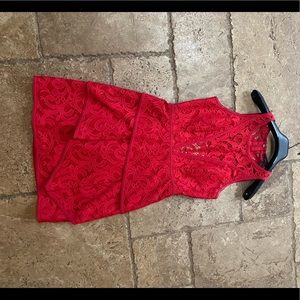 Mini red evening dress